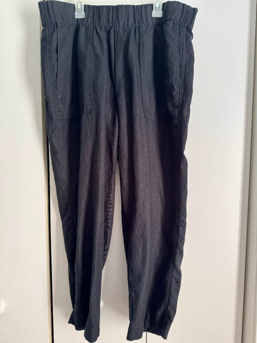 Banana Republic Linen Blend Black Crop Pants Women's Large
